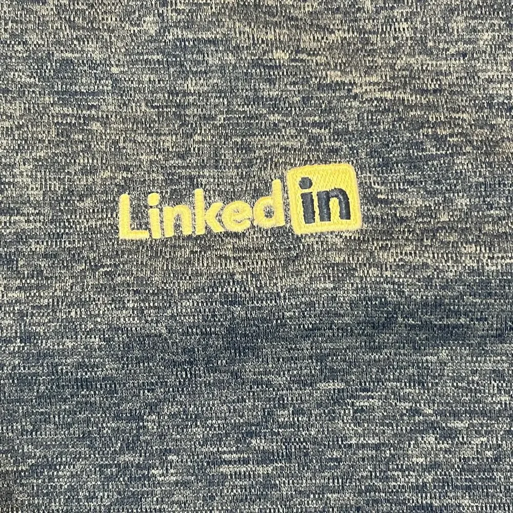 LinkedIn Employee Men 2XL Quarter Zip Pullover Blue‎ Corporate Tech Workwear